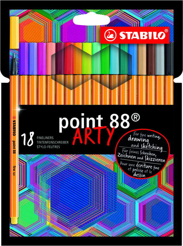Stylo feutre pointe fine STABILO point 88 - Pochette de 30 Stylo feutre,  dont 5 Stylo couleur fluo : : Fournitures de bureau