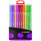 ColorParade de 20 feutres de dessin STABILO Pen 68 boîtier gris/fuchsia