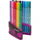 ColorParade de 20 feutres de dessin STABILO Pen 68 boîtier gris/fuchsia