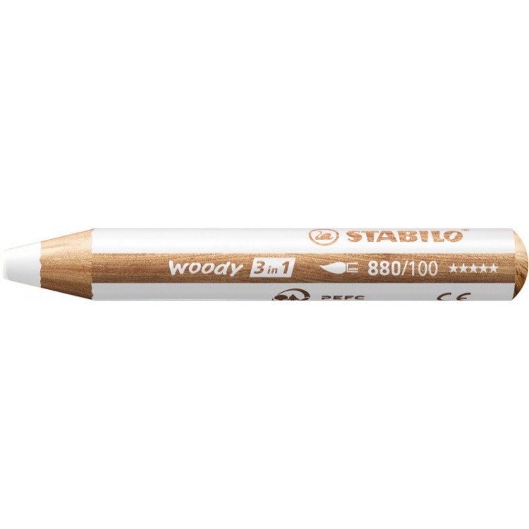 1 crayon multitalents STABILO woody 3 in 1 blanc