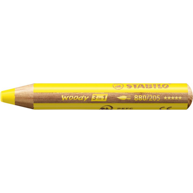 1 crayon multitalents STABILO woody 3 in 1 jaune