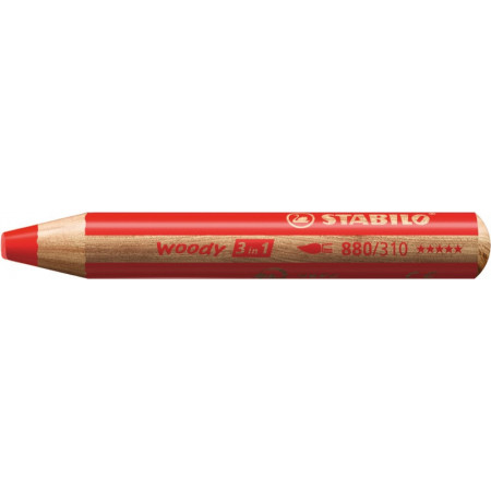 1 crayon multitalents STABILO woody 3 in 1 rouge