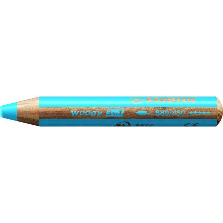 1 crayon multitalents STABILO woody 3 in 1 bleu azur