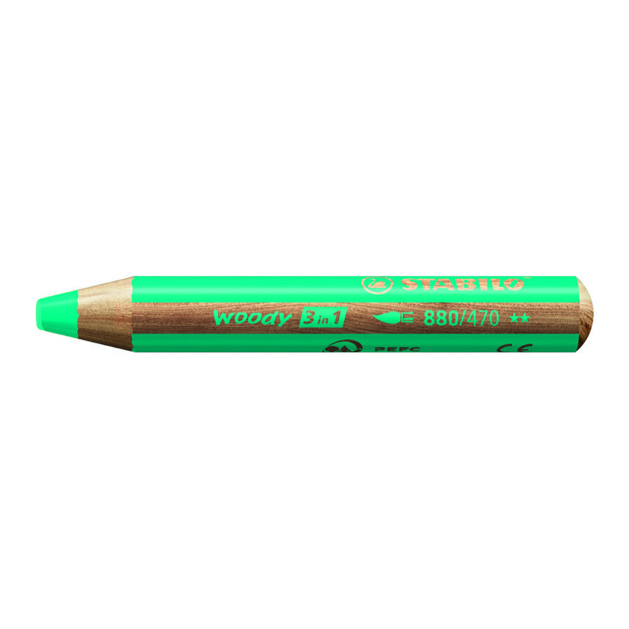 Stabilo Woody Lot de 5 Crayons de couleur Vert jade clair 