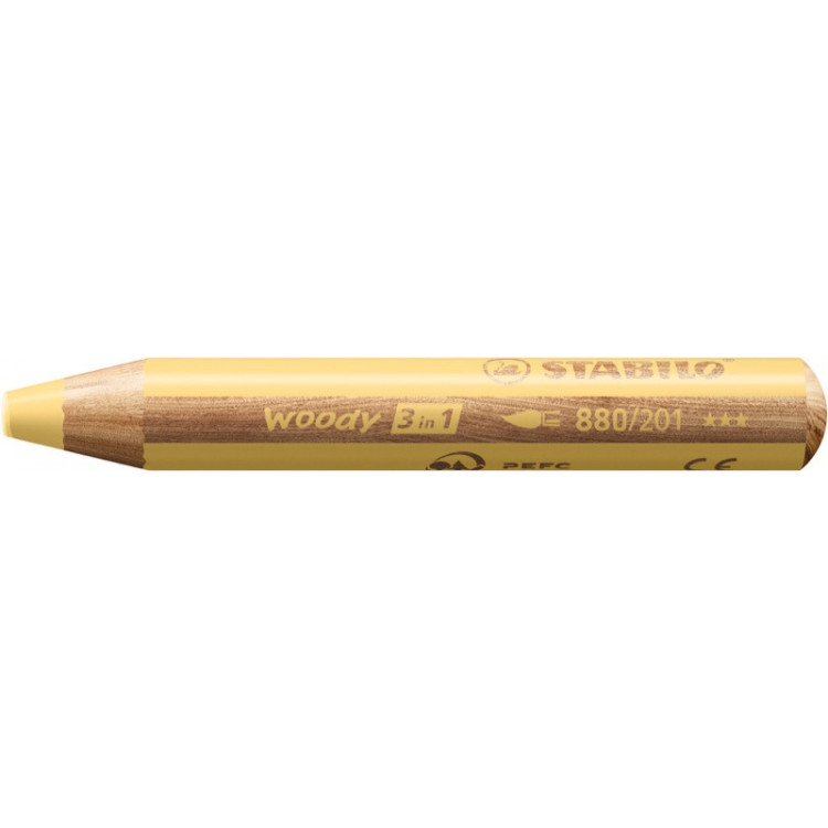 1 crayon multitalents STABILO woody 3 in 1 jaune pastel