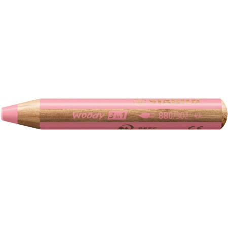 1 crayon multitalents STABILO woody 3 in 1 rose pastel