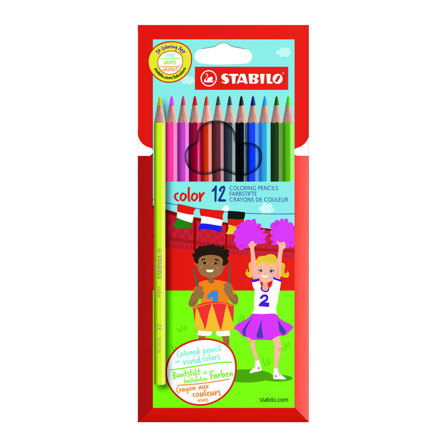 12 crayons de couleur STABILO color - BuroStock Réunion