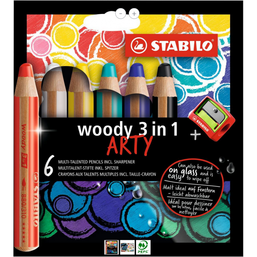 Taille-crayon Woody 3en1 avec réservoir