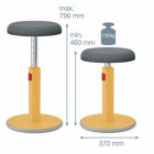 Tabouret Stand Stool ErgoCosy JAUNE – Flexibilité et mouvement actif au bureau