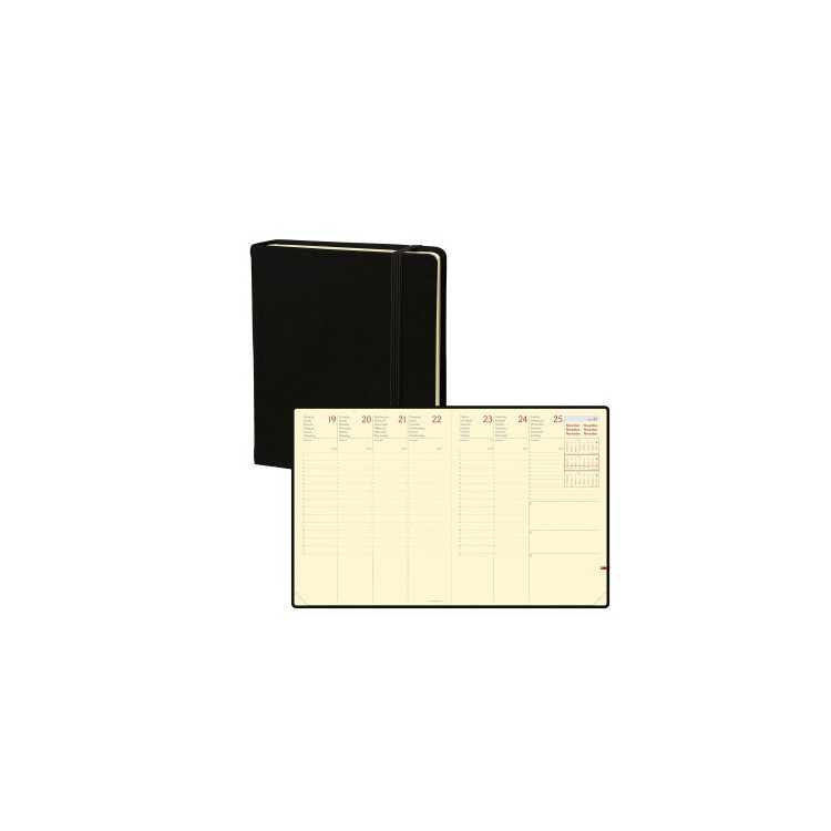 AGENDA EXEC PRES J/D 16X16CM SILK NOIR EL