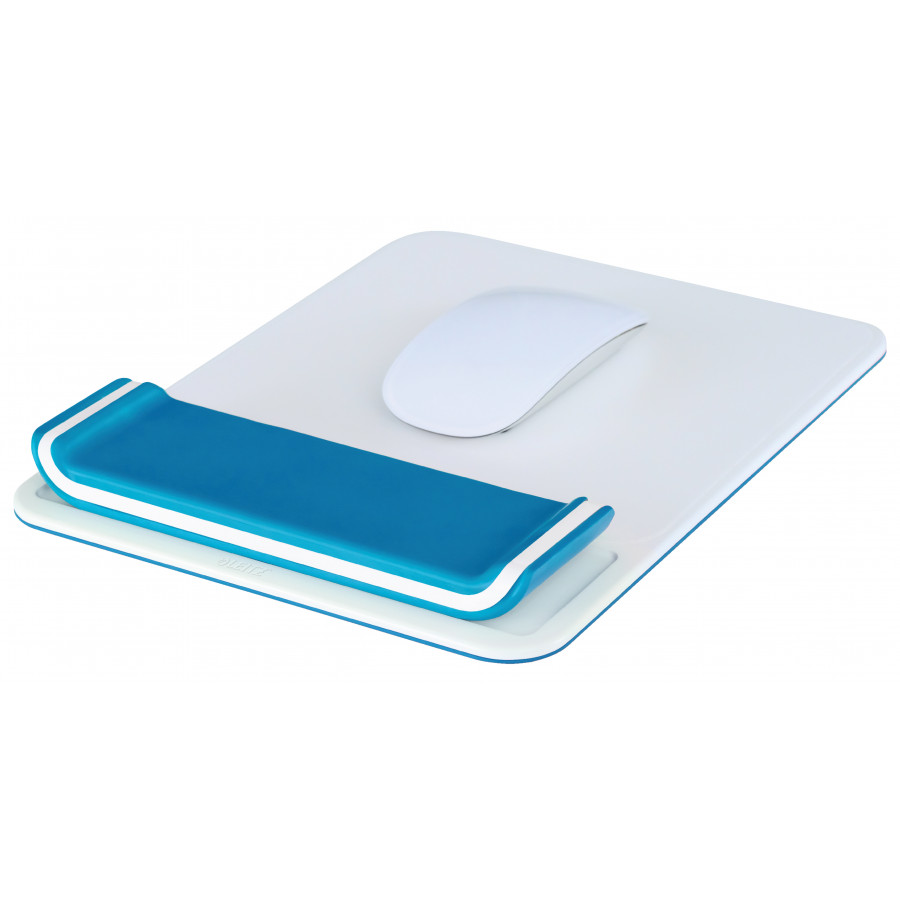 Tapis de souris ergonomique avec repose-poignet bleu