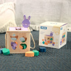 CUBE EN BOIS LAPIN EDUCATIF - 17 PCES