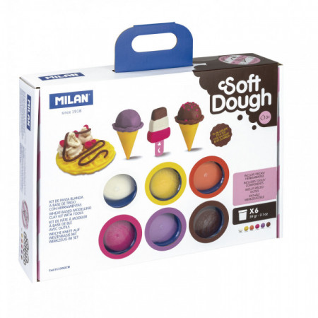 MALETTE SOFT DOUGH ICE CREAMS AND WAFFLE 6 POTS 59 G AV OUTILS