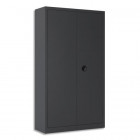 ARMOIRE METAL PORTE COULISSANTE : ANTHRACITE / BOIS