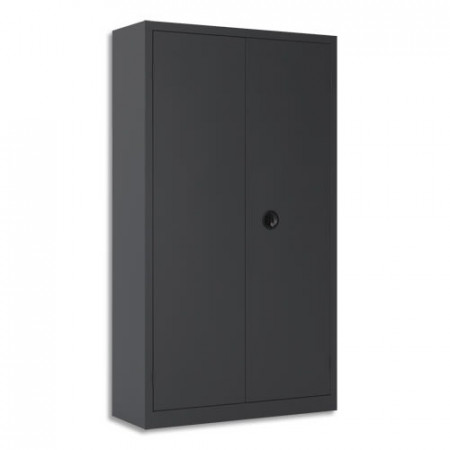 ARMOIRE METAL PORTE COULISSANTE : ANTHRACITE / BOIS