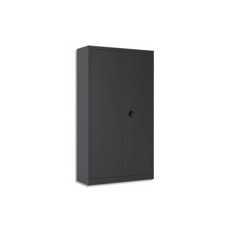 ARMOIRE METAL PORTE COULISSANTE : ANTHRACITE / BOIS