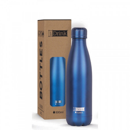 BOUTEILLE THERMIQUE 500ML BLEU METALLISE