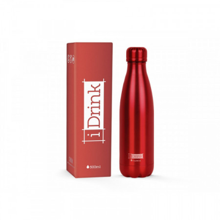 BOUTEILLE THERMIQUE 500ML ROUGE METALLISE