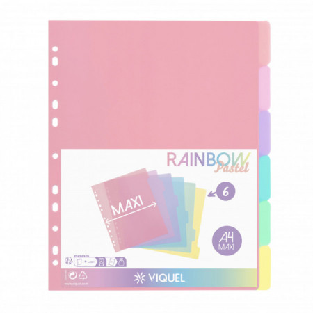 INTERCALAIRES 6 POSITIONS A4 MAXI RAINBOW PASTEL