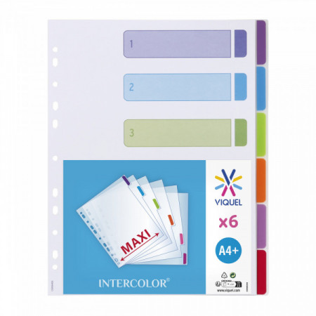 Maxi intercalaires 6 onglets Intercolor