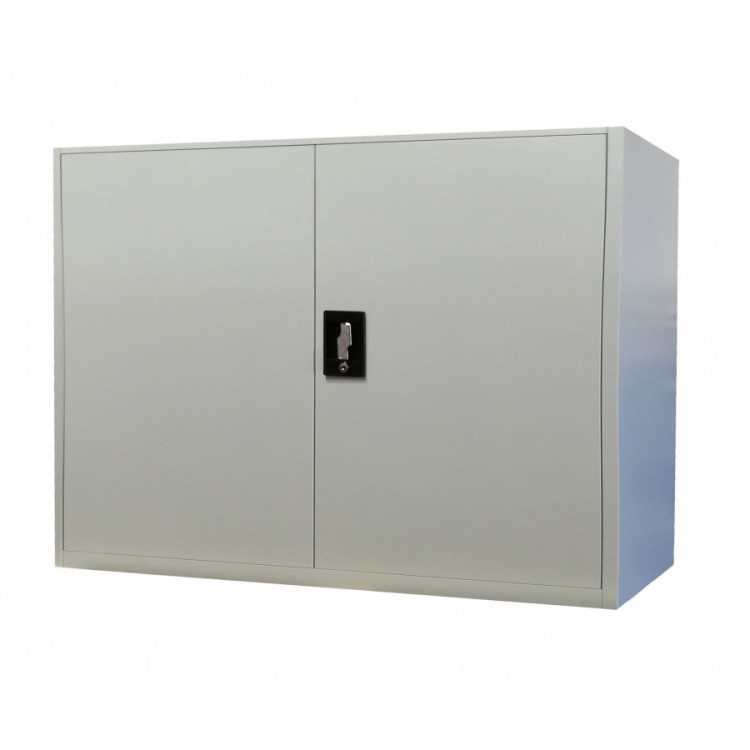 Armoire métallique basse à portes battantes – 100 x 45 x 90 cm Gris