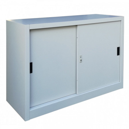 ARMOIRE METALLQUE GRIS COULISSANTES L120 X P45 X H90