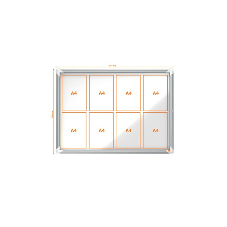 VITRINE EXTERIEUR ALU 8 Feuilles A4 FOND MAGNETIQUE 924X668