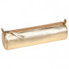 TROUSSE CUIR RONDE 5X22CM DORE