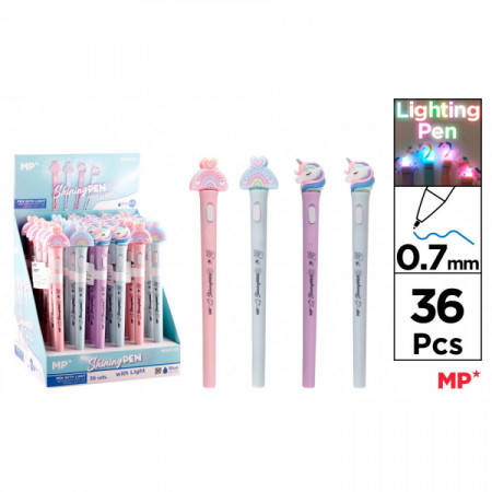 STYLOS LUM. FANT. MULTIC. PTE 0,7MM LICORN
