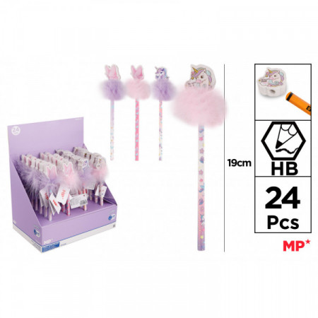 CRAYON POUR ENFANTS AVEC GOMME HB LICORNE