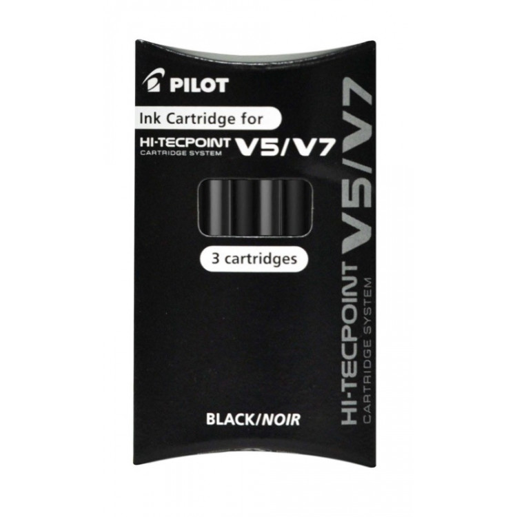 RECHARGE STYLO - ROLLER ENCRE LIQUIDE - HI-TECPOINT V5/V7 - 0,7mm - EPAISSEUR DE TRAIT - NOIR