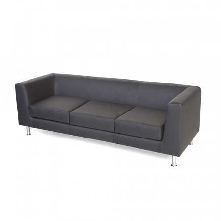 FAUTEUIL DE RECEPT SIMILI CUIR NOIR 3P