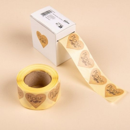 500 étiquet Plaisir OffirCœur ADH37x37mm