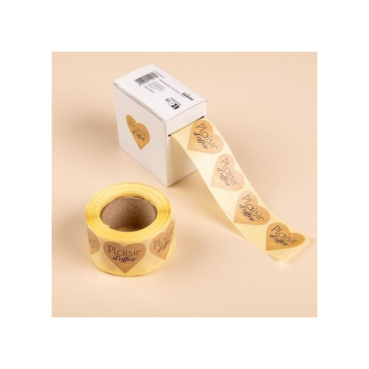 500 étiquet Plaisir OffirCœur ADH37x37mm