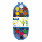 Étui 22 pastilles aquarelle 30 mm avc pinceau