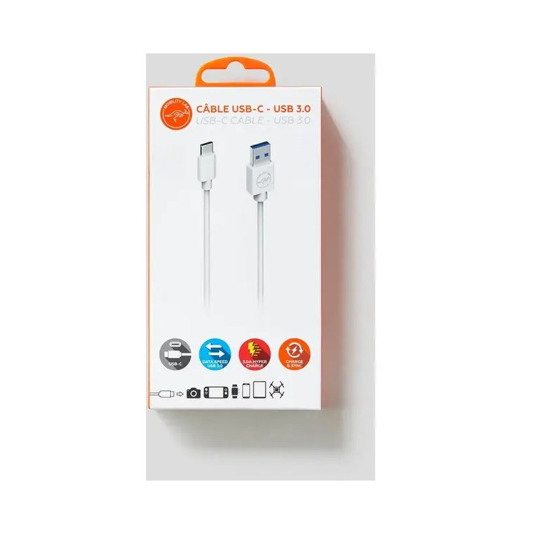 CÂBLE USB-C - USB 3.0 WHITE 2M