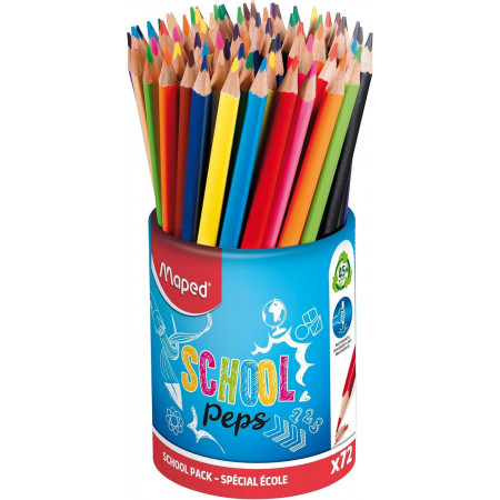 CRAYONS SCHOOL PEPS X72 POT