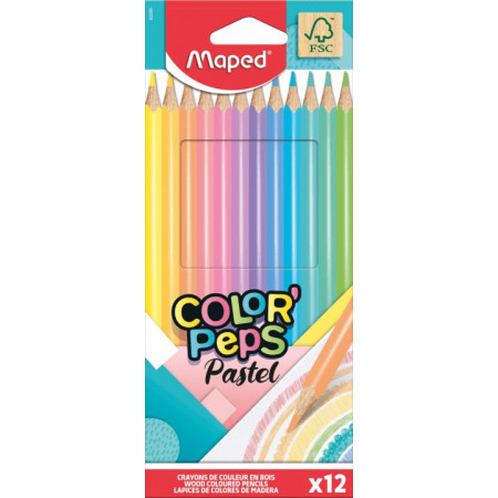 CRAYONS PASTEL COLOR'PEPS X12