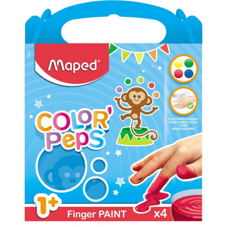 PEINTURE AU DOIGT POT 80G X4 BOITE CARTON