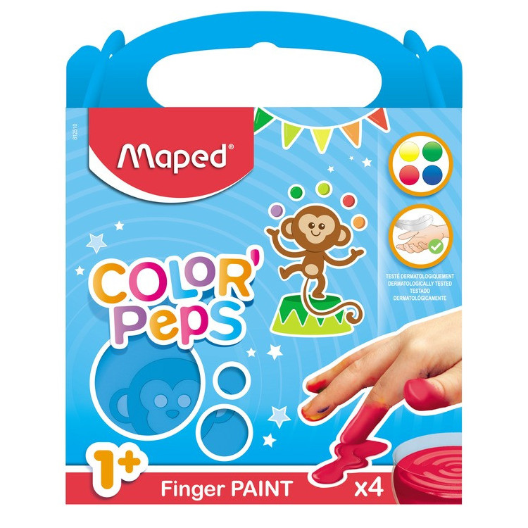 PEINTURE AU DOIGT POT 80G X4 BOITE CARTON