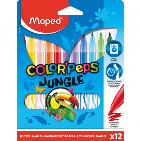 FEUTRES COLOR'PEPS JUNGLE X12 BOITE CARTON