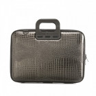 MALLETTE SHINY COCCO VINYLE 15"GRIS FONCE