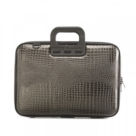 MALLETTE SHINY COCCO VINYLE 15"GRIS FONCE