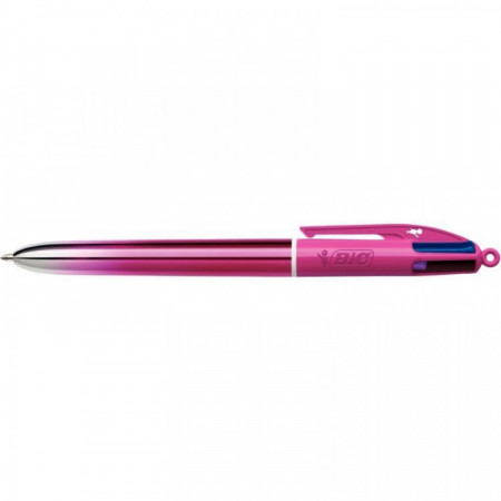 BIC 4 COULEURS SMOOTH STYLO BILLE ROSE
