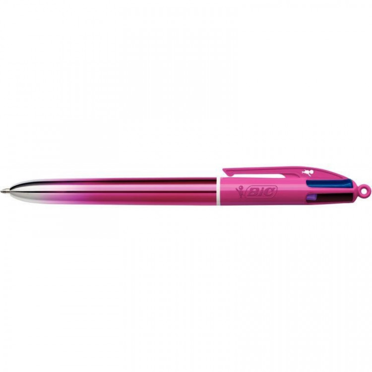 BIC 4 COULEURS SMOOTH STYLO BILLE ROSE