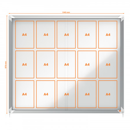 VITRINE INTERIEUR 15 FEUILLES - FOND MAGNETIQUE
