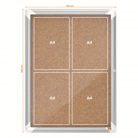 VITRINE D'AFFICHAGE 4Feuilles x A4 Fond Liège