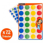 72 GOMMETTES DE 40 MM 4 COULEURS