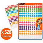 528 GOMMETTES GEO/ 8 COUL / 3 FORMES