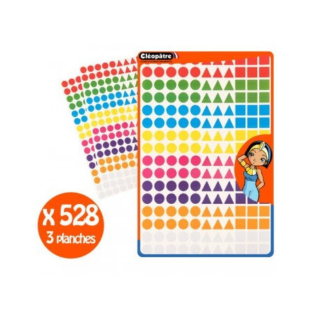 528 GOMMETTES GEO/ 8 COUL / 3 FORMES